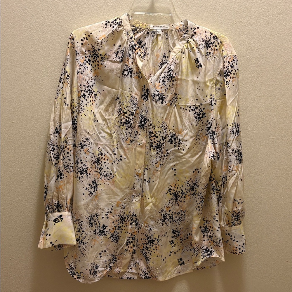 Equipment silk floral blouse
